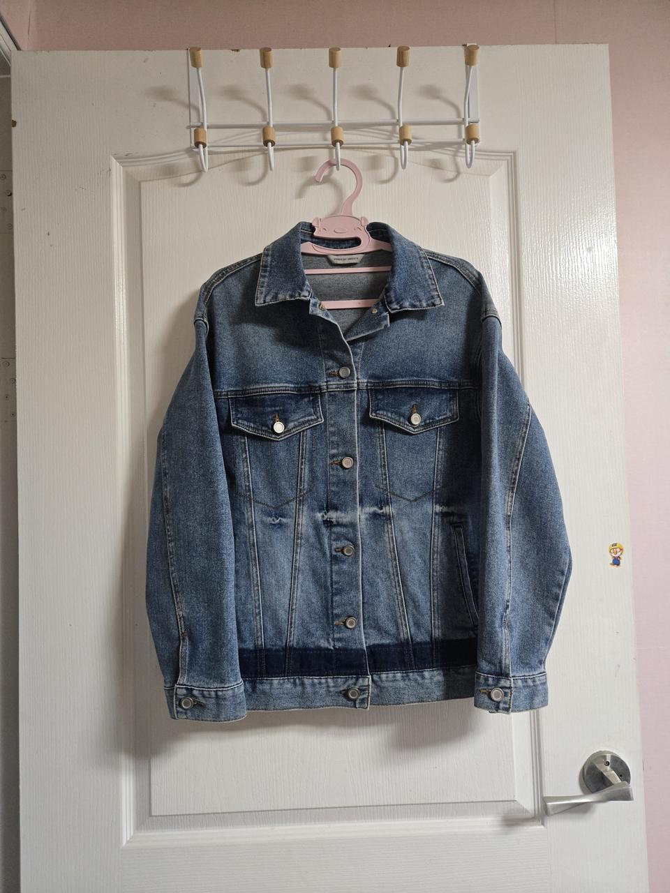 보브 스판 데님 청자켓 100
