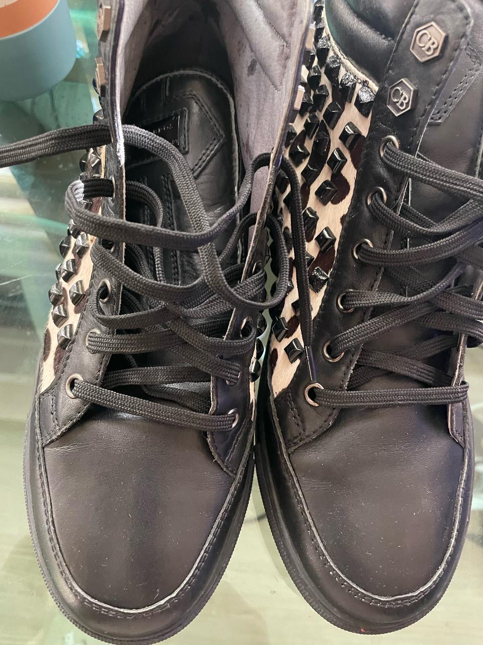 CANE BROS 레오파드 스터드 스니커즈 39