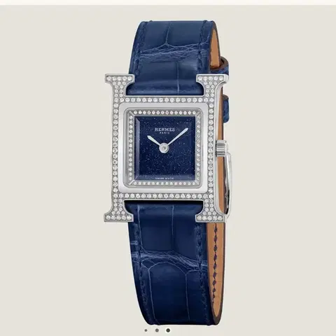 에르메스 H 블루 다이아 스몰 시계