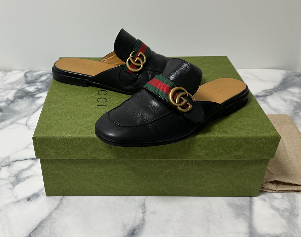 [7.5] 구찌 마몬트 삼선 남성 블로퍼 뮬