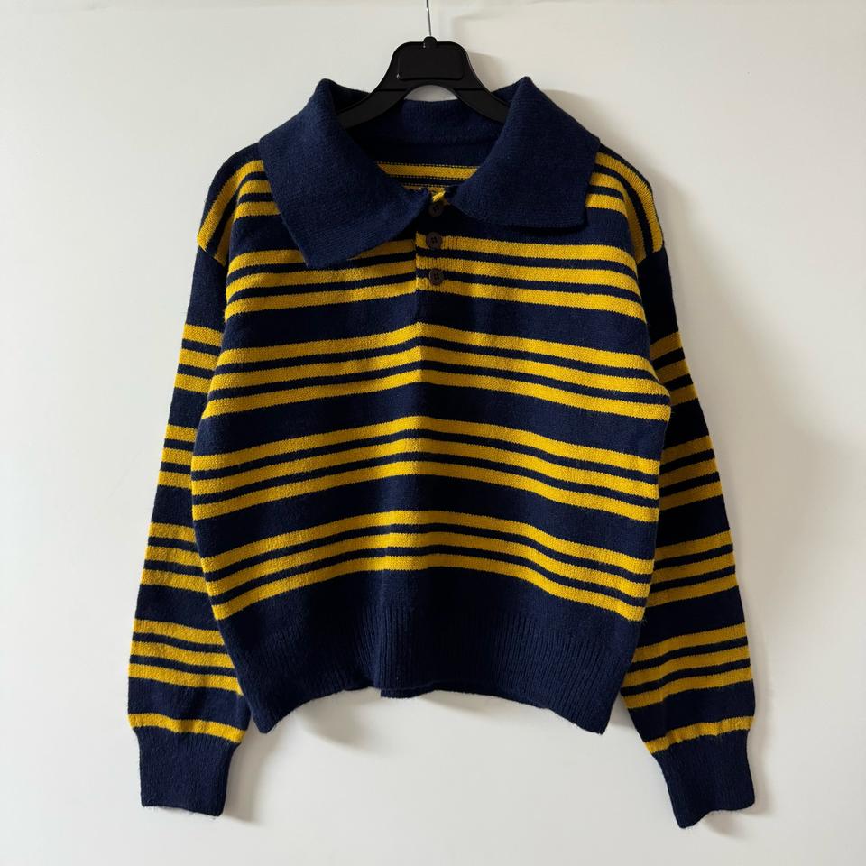 새상품 여자 단가라 카라 크롭 니트