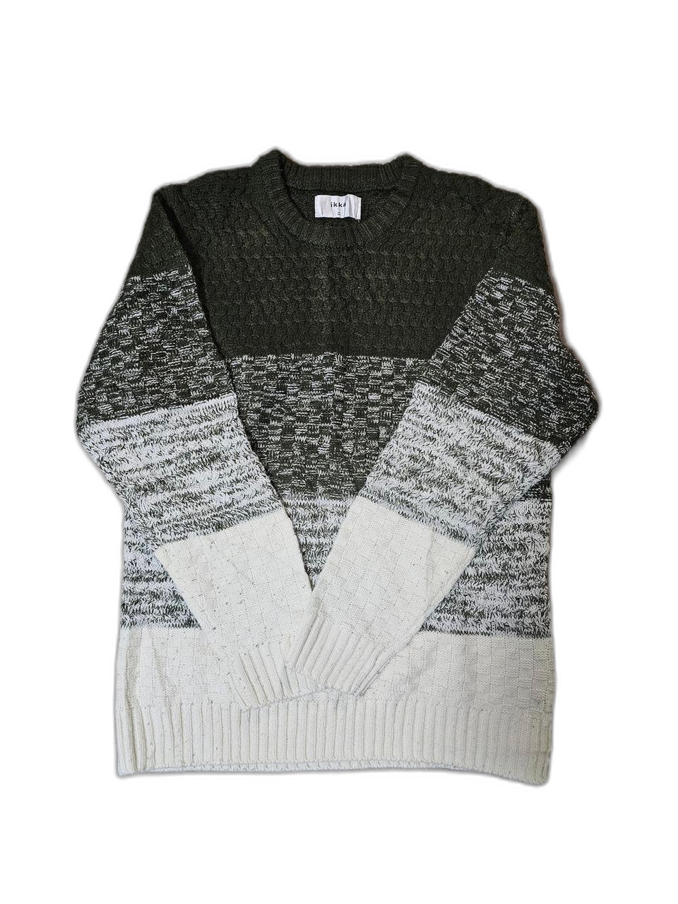 ikka 배색 니트 M