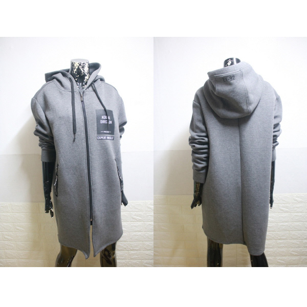 (77) 체이스컬트 회색 롱집업 점퍼 (100 77 봄가을)