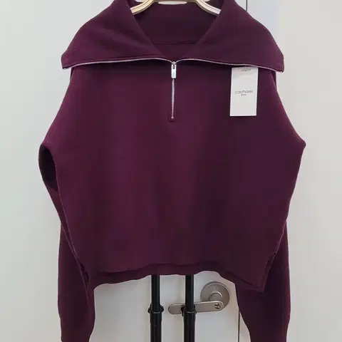 까사렐 하프집업 스웨터 버건디 77사이즈 택달린새제품