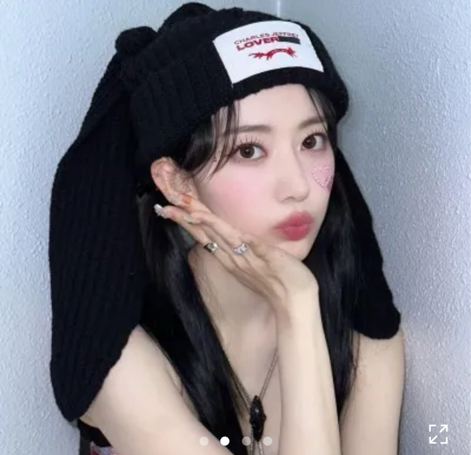 y2k 토끼 비니 모자 뉴진 모자