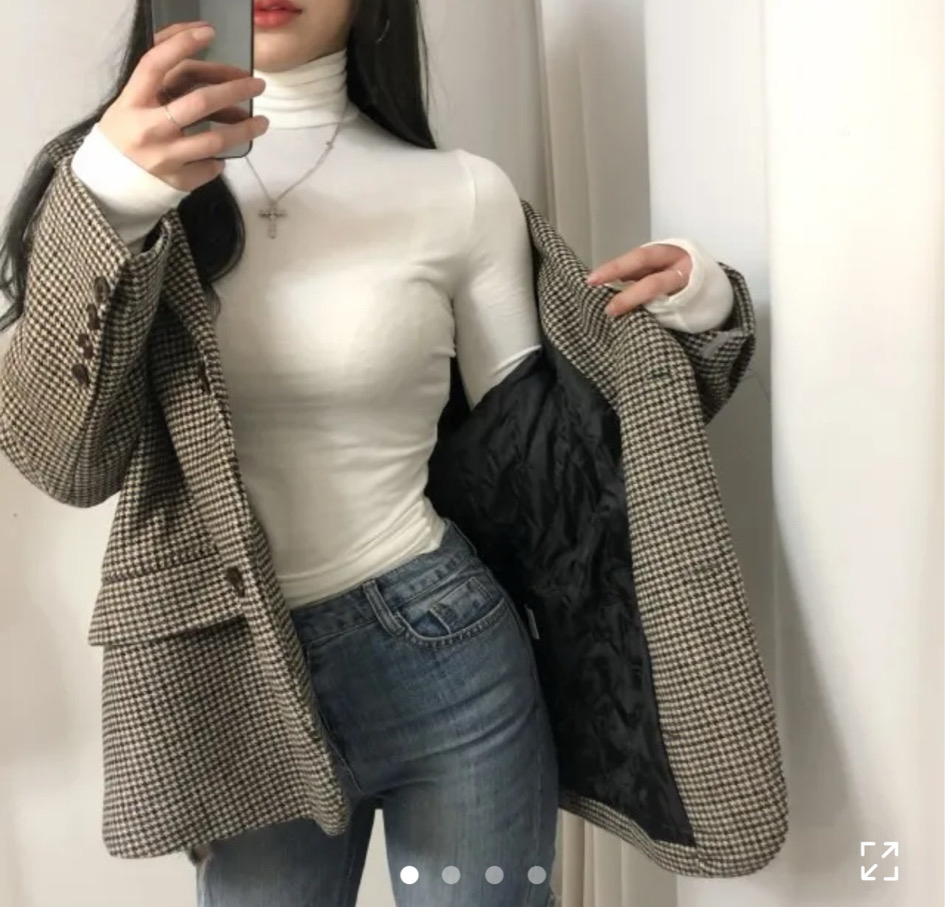 울30% 체크 누빔 자켓 Free