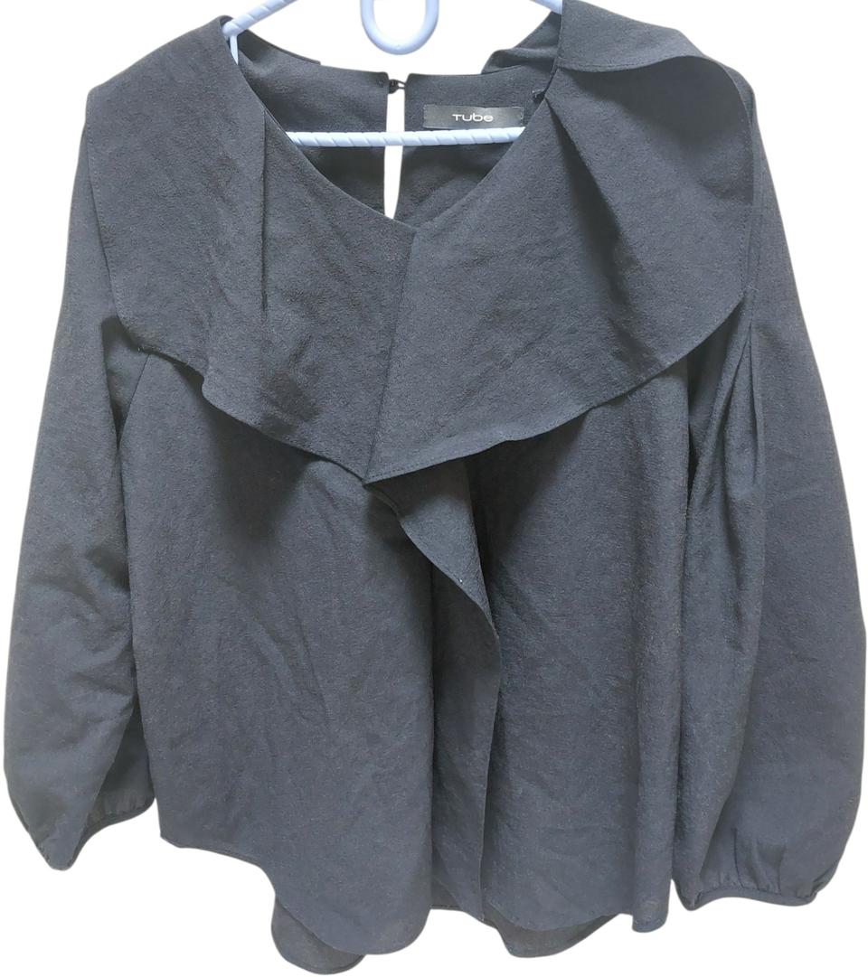 TUBE 튜브 네이비 블라우스