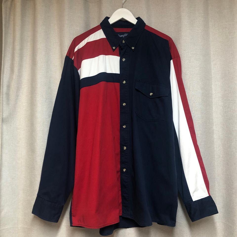 랭글러 배색 코튼 웨스턴 셔츠 XL