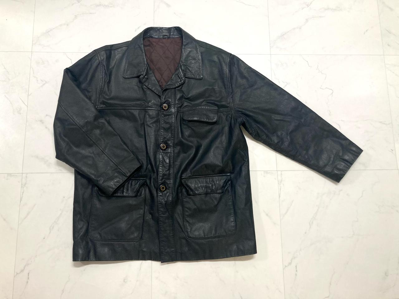 90s 퀼팅 안감 돈피 리얼 레더 코트 자켓 105-110