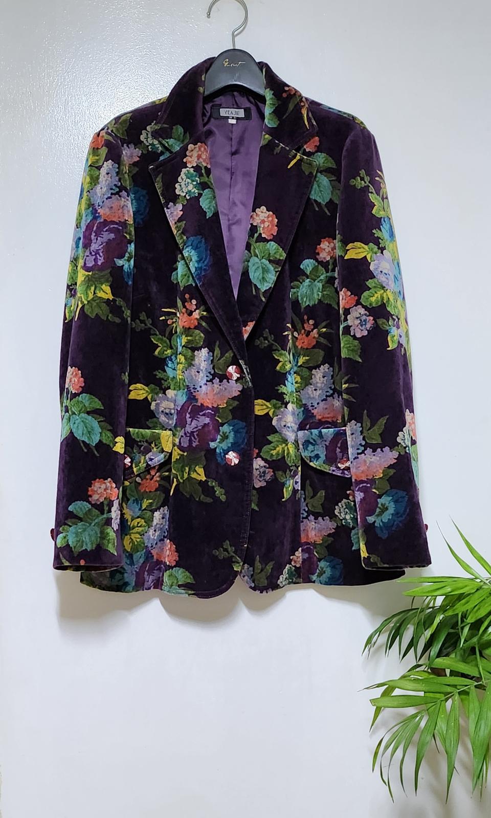 ⛔ 플라워 벨벳자켓