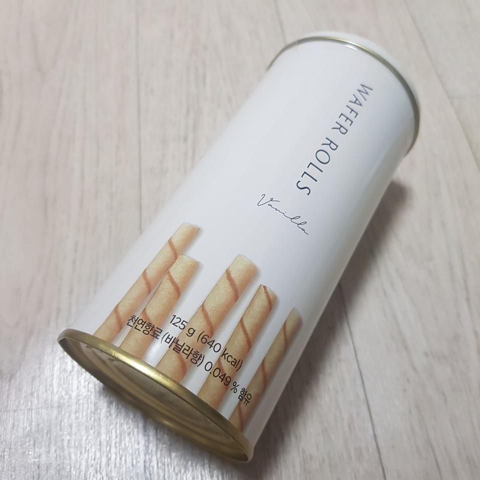 원형 틴케이스 웨이퍼롤 바닐라 과자 125g 미개봉 새상품