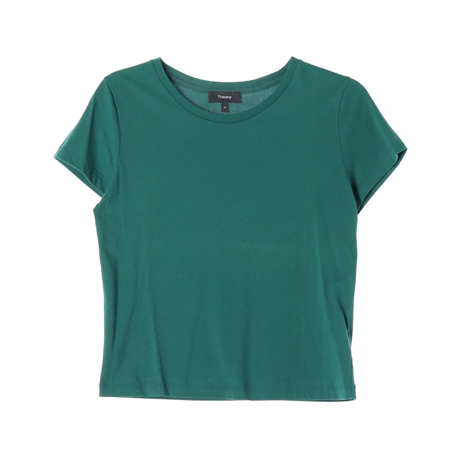 띠어리 그린 반팔 크롭 탑 티셔츠 M