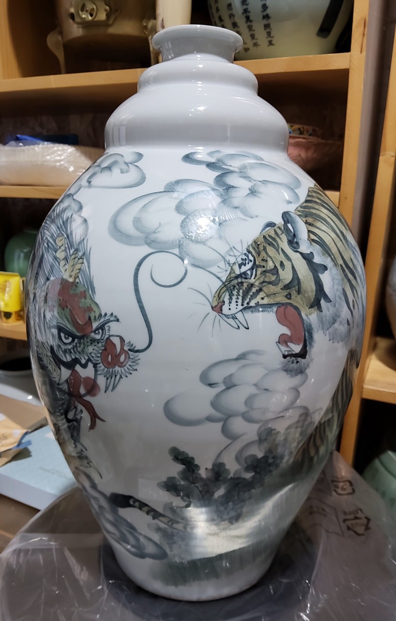 도영도예 용호상박 대형도자기