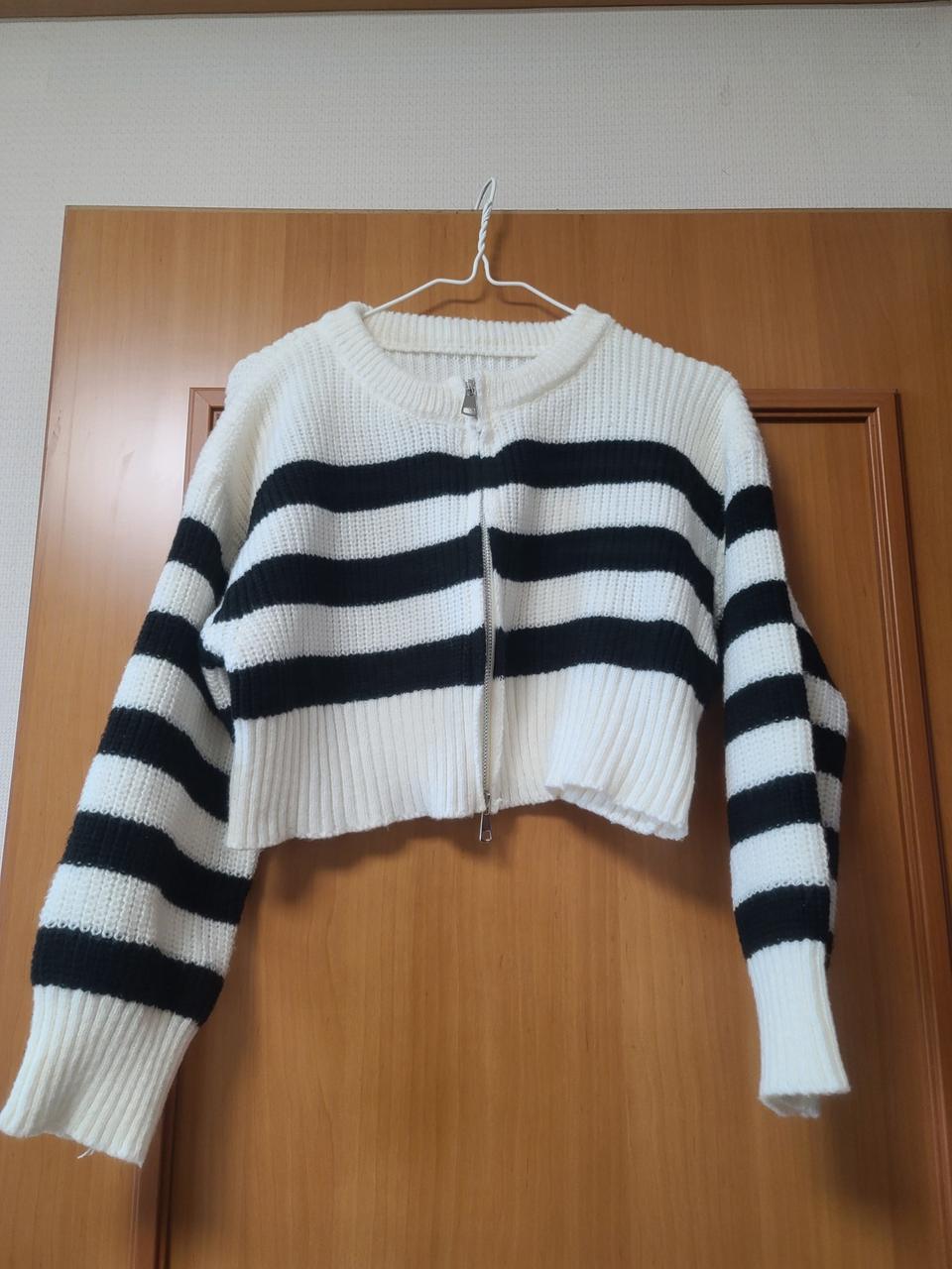 니트집업가디건