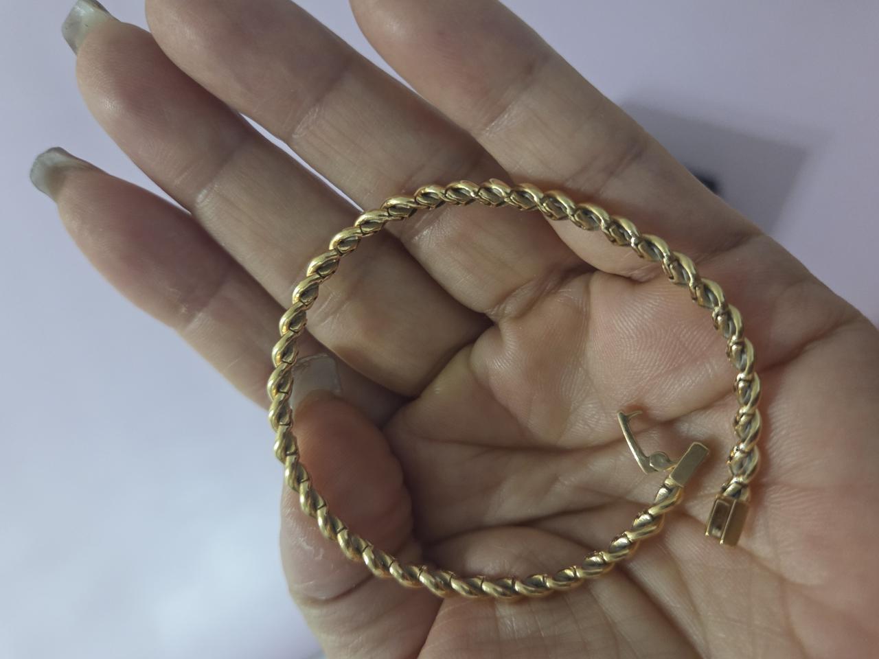 18k리얼 화이트골드 팔찌