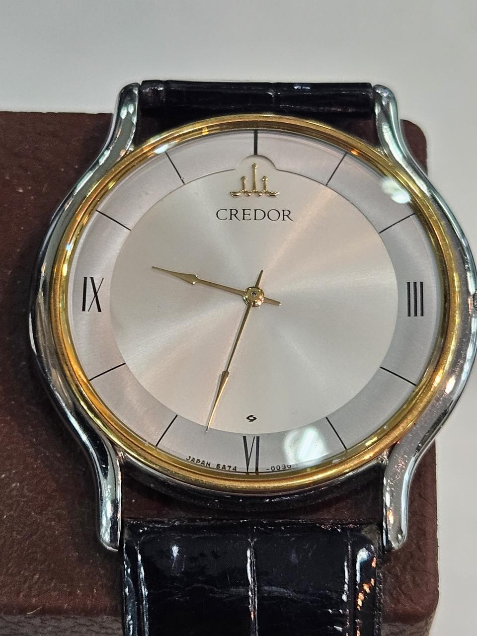세이코 크레도르 18k콤비 남성용 쿼츠 시계