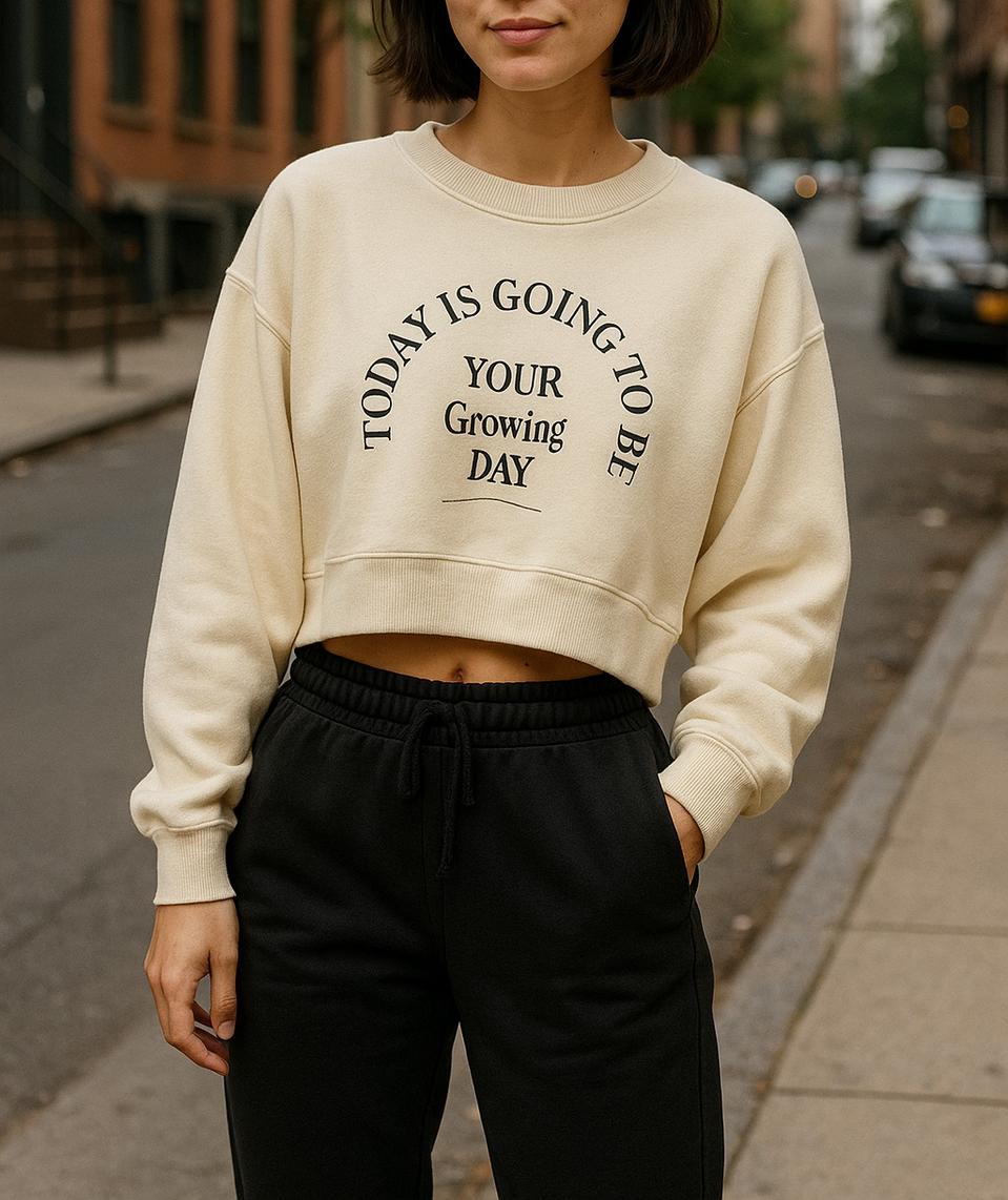 레터링 크롭 맨투맨