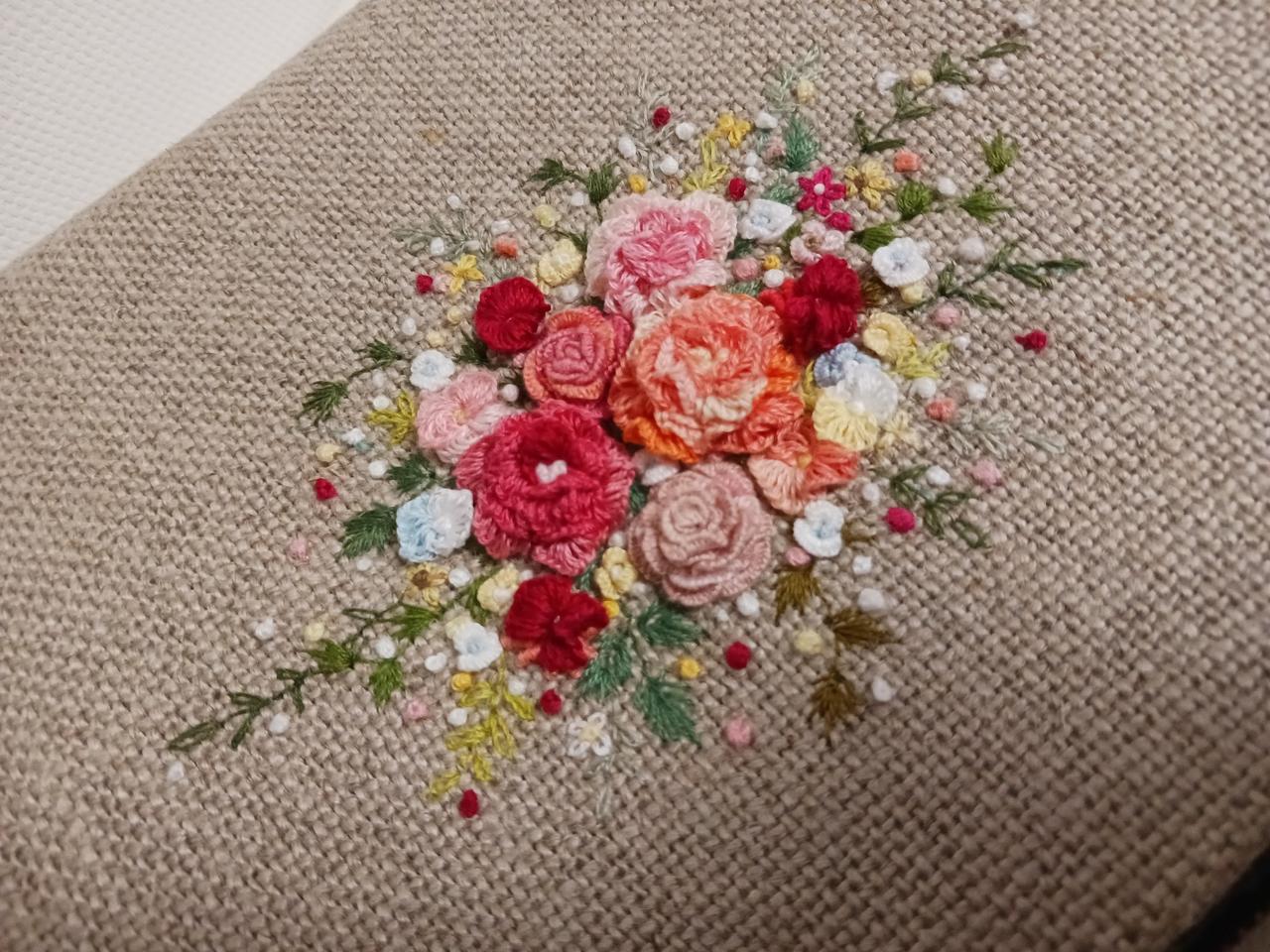 햄프린넨 프랑스자수 파우치(할인)