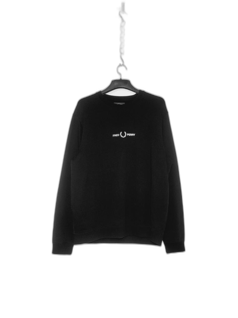 FREDPERRY 프레드페리 블랙 레터링로고 자수 맨투맨