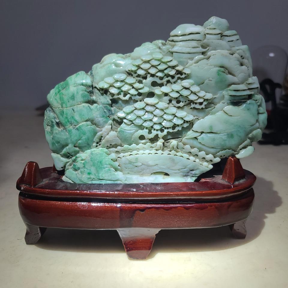 비취 옥 말조각