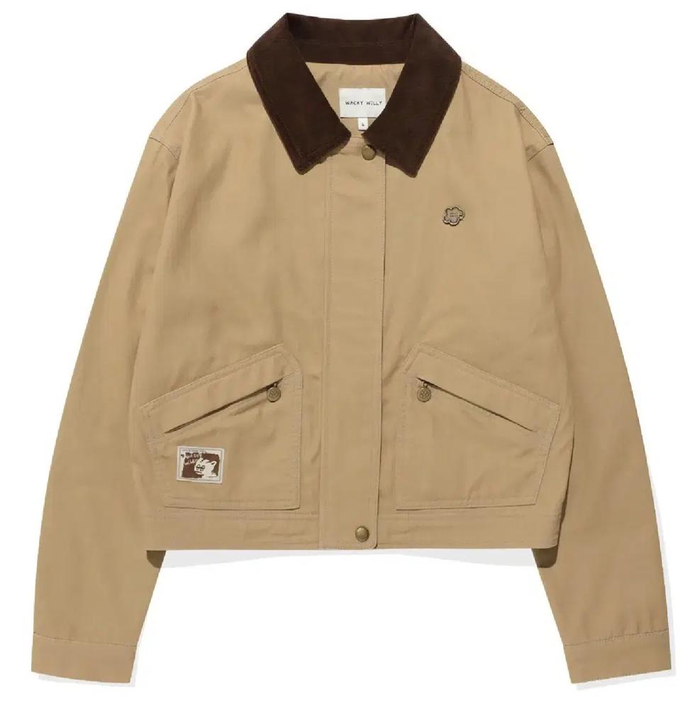 와키윌리 카라배색 워싱 코튼 자켓