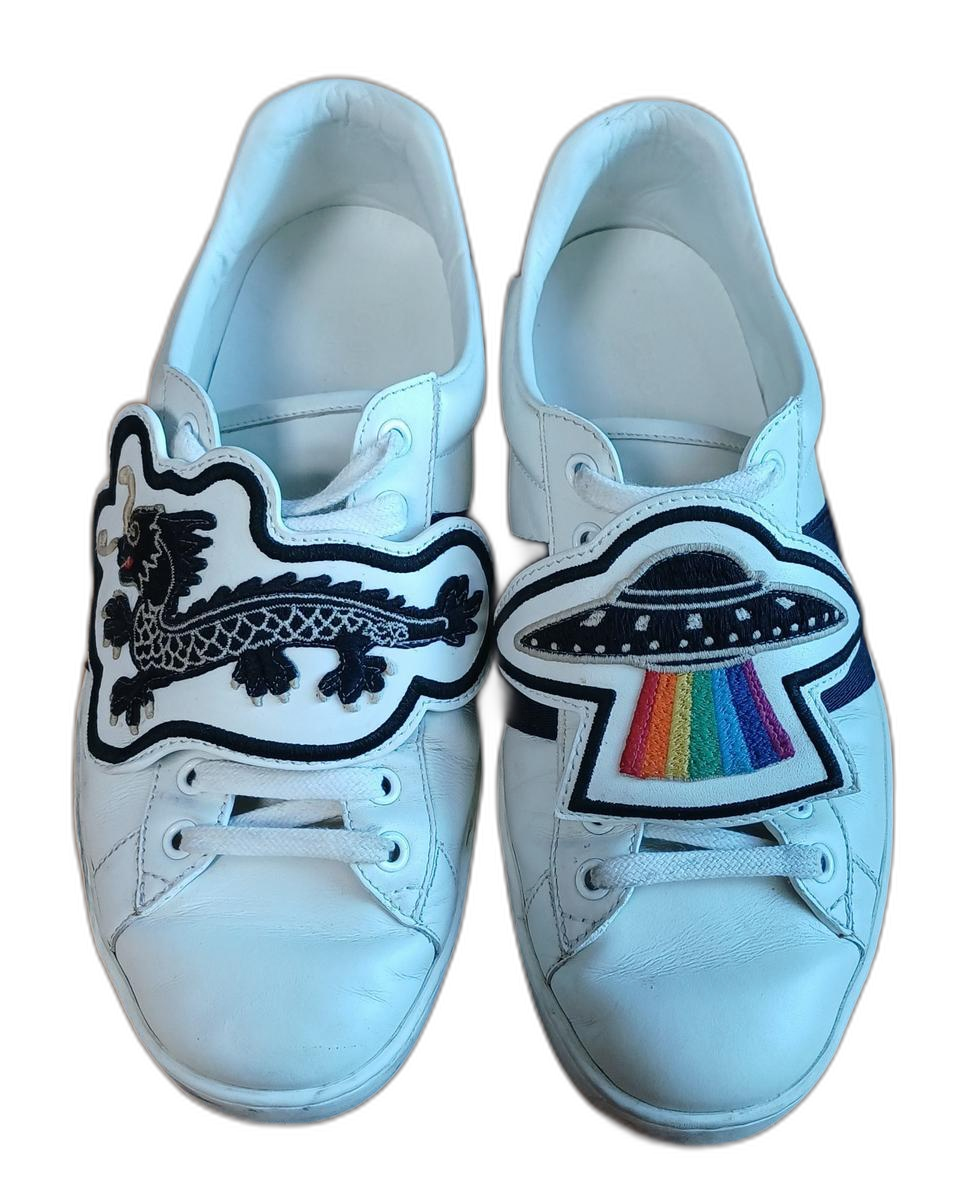 GUCCI 구찌 에이스 스니커즈 (드래곤/UFO 탈부착 패치) 275