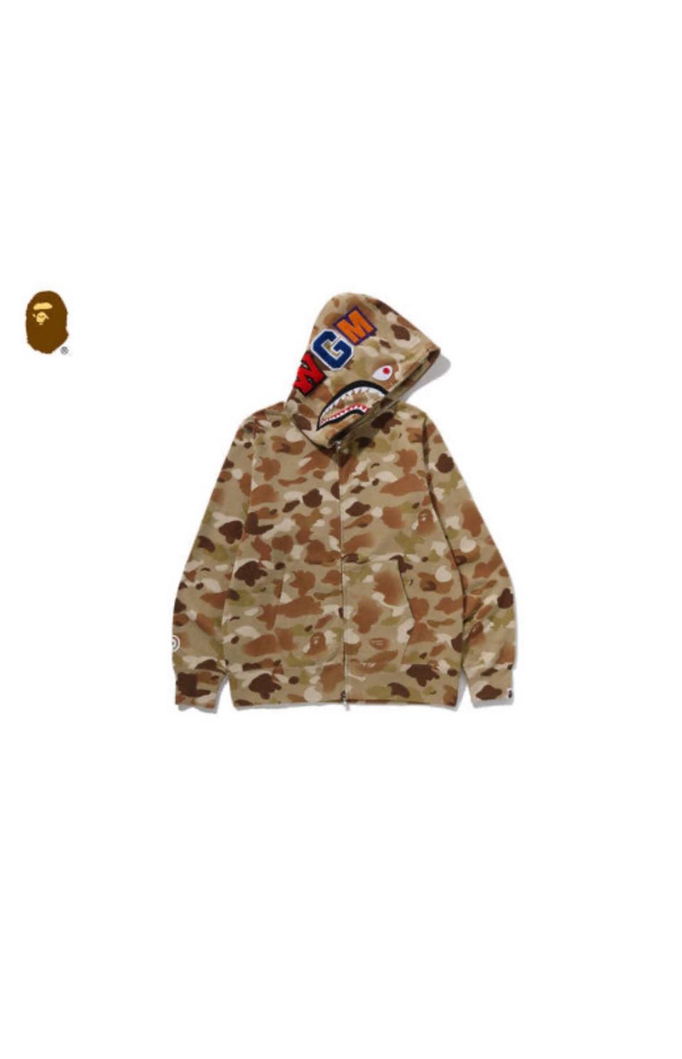 일본 베이프 카모 샤크 후드집업