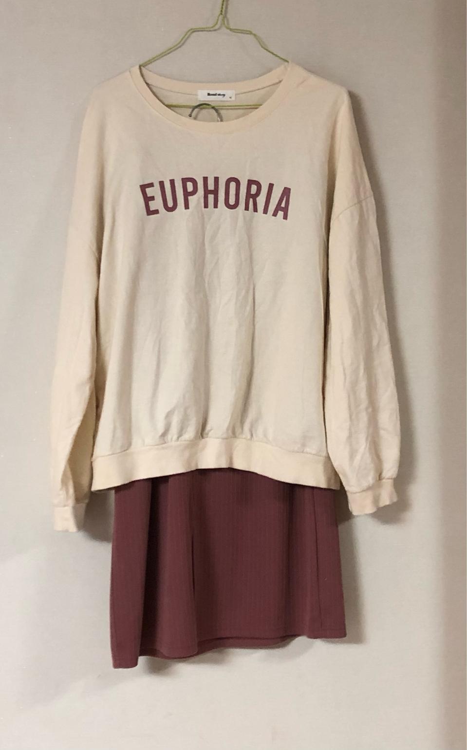 빅사이즈 로미스토리 티셔츠,스커트 세트(투피스)(88,99사이즈)