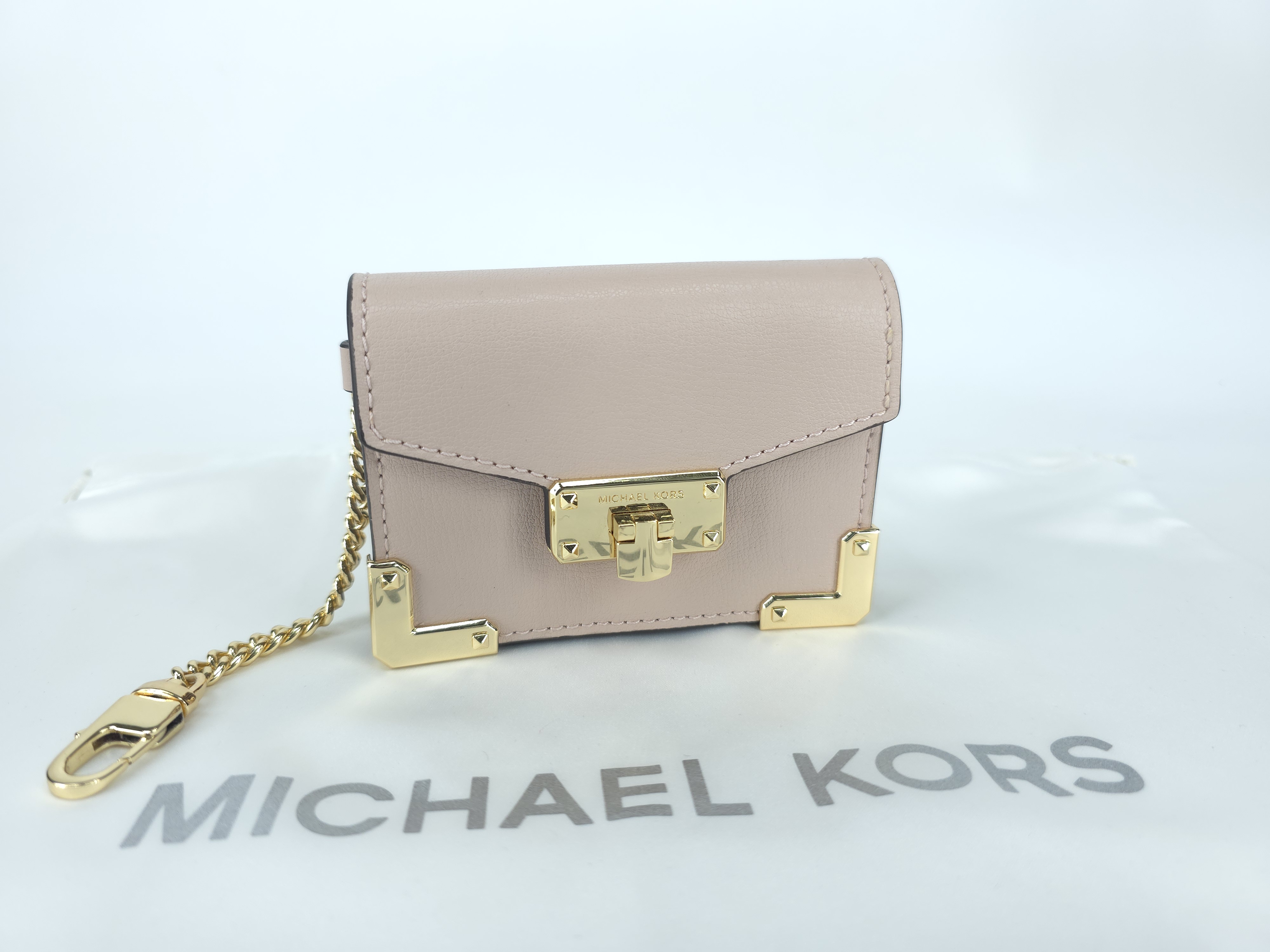 마이클코어스 킨슬리 아코디언 카드 홀더 미니 카드 지갑 핑크