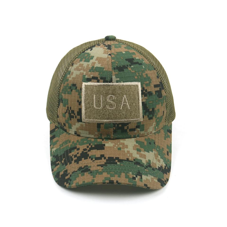 56-58 / USA 자수 카키 메쉬 밀리터리 볼캡 C001P -006