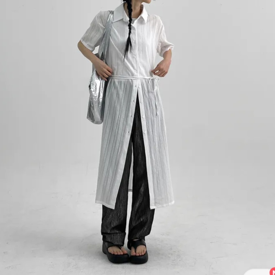 블랙업 여름 셔츠 롱원피스