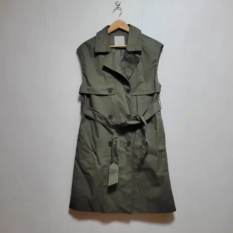 23.CEIEBSHOP카키색 트렌치 코트 조끼형 아우터