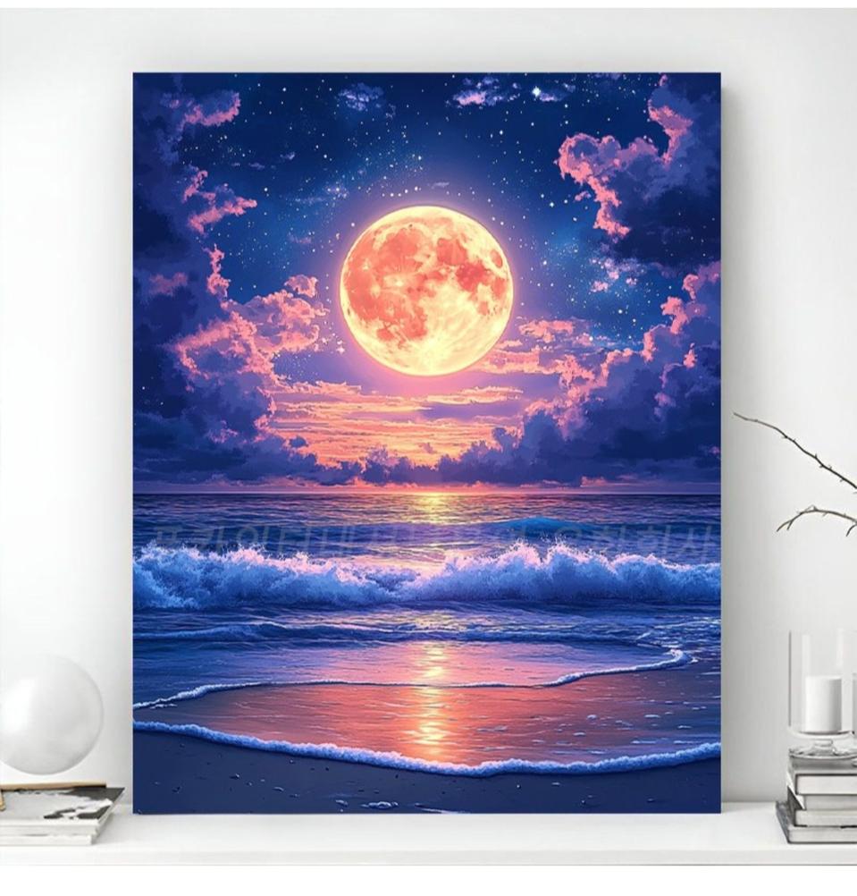 새벽에 뜬 달 보석십자수 주문제작해드려요