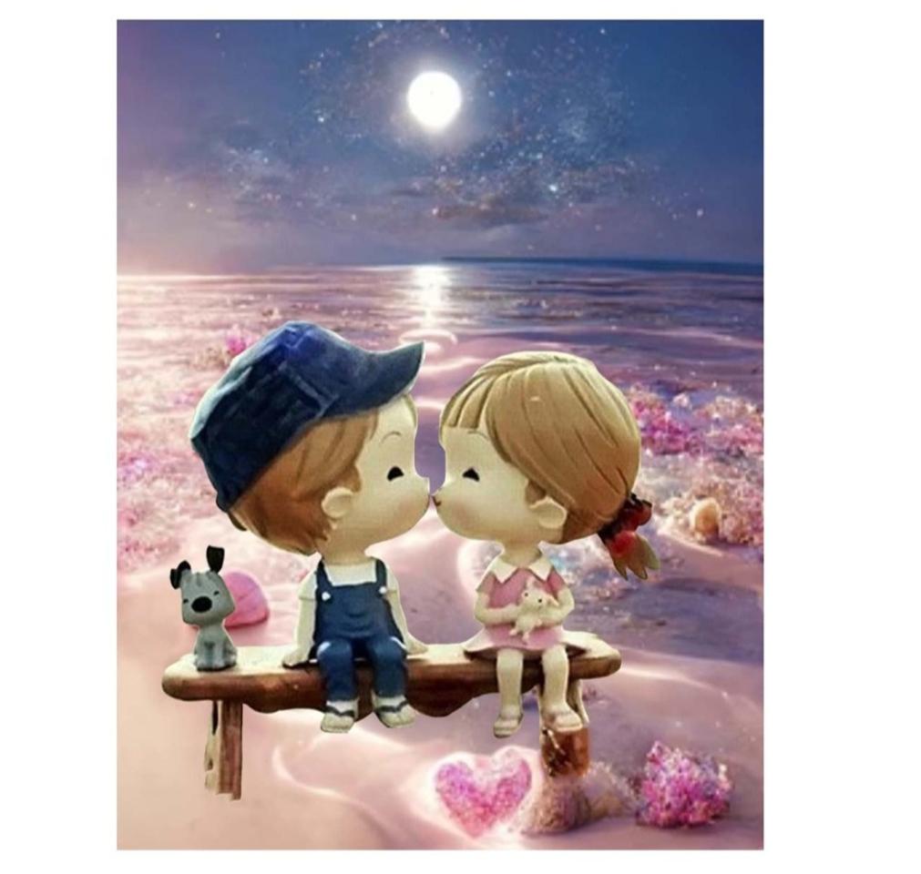 귀여운 커플 보석십자수 주문제작해드려요