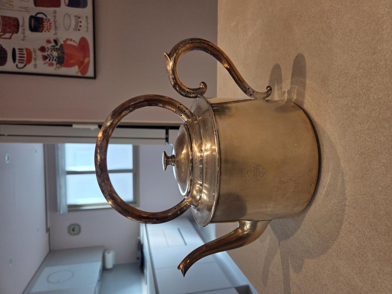 1800년도 후반 엔틱 영국제 최고급 명품 은도금 큰 커피 드립 주전자