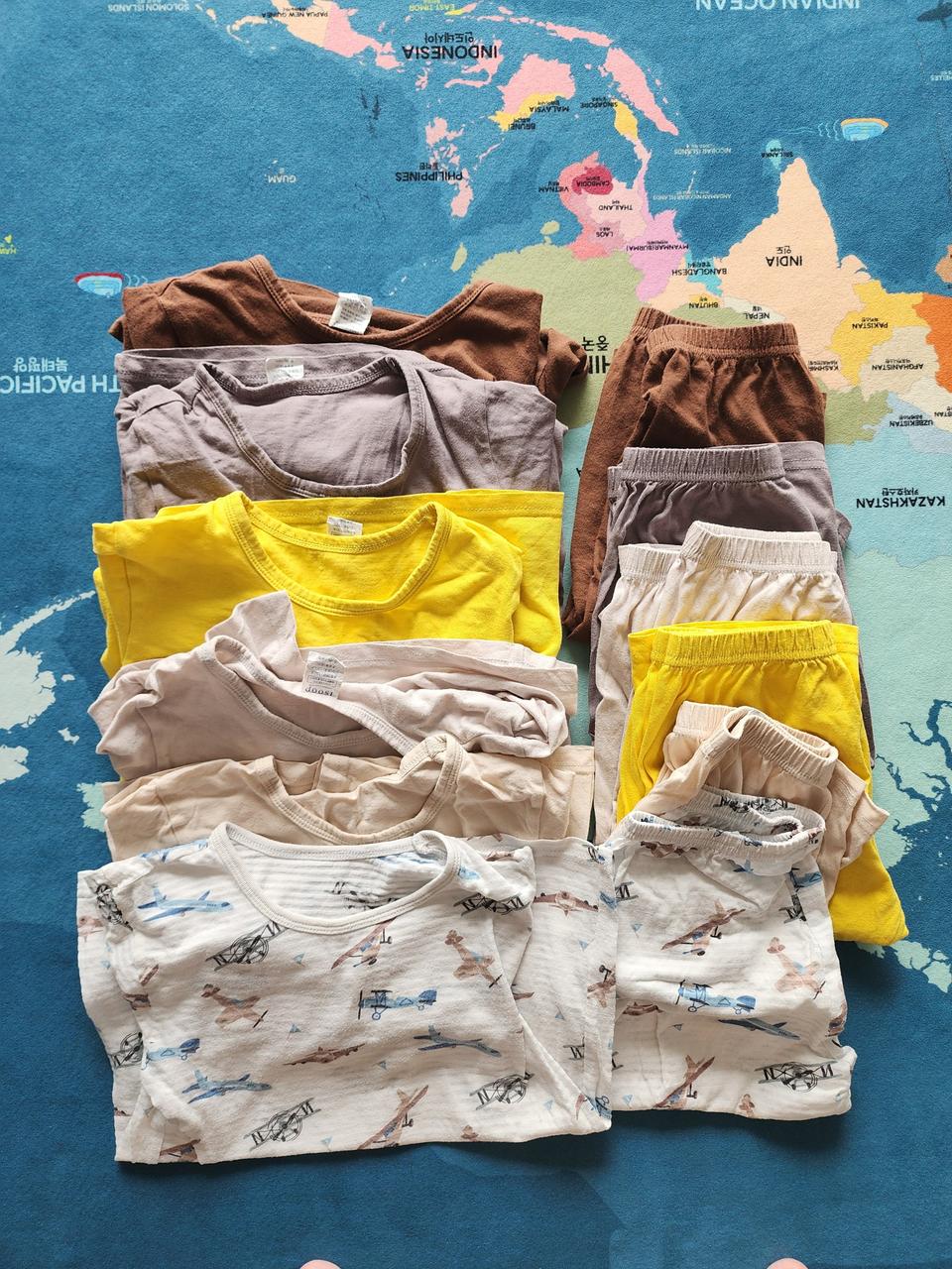 택포+일괄)아기7부내복 편면 실내복