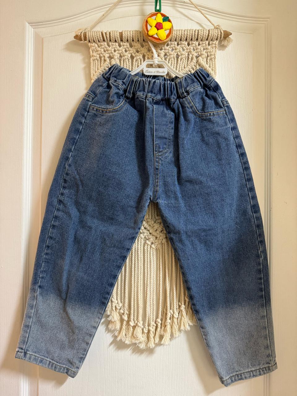 아동 주니어 배기핏 데님 팬츠 그라데이션 청바지 120~130