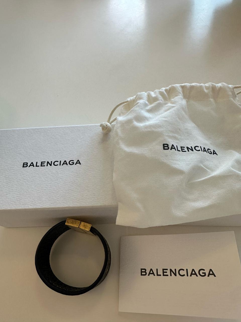 발렌시아가 블랭킷 브레이슬릿 네이비/금장 S사이즈