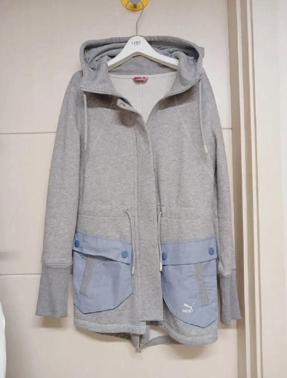 2회착용) PUMA 안감기모 후드 집업