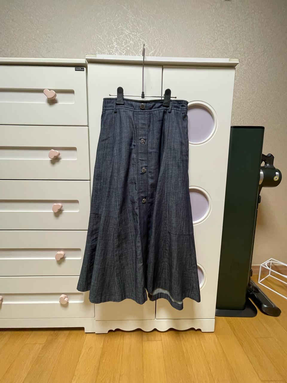 주크 롱 데님스커트(거의새것)
