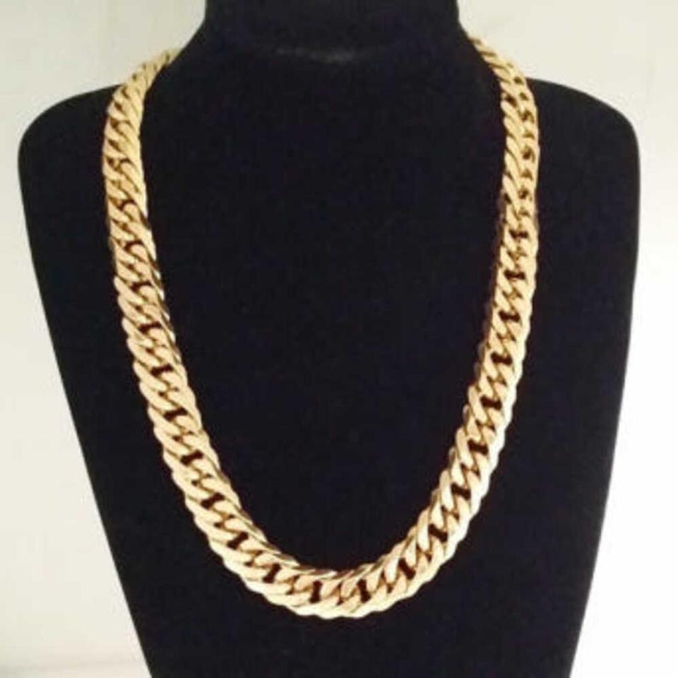 새 18K GF 15mm X 60cm 골드 스테인레스 스틸 목걸이 