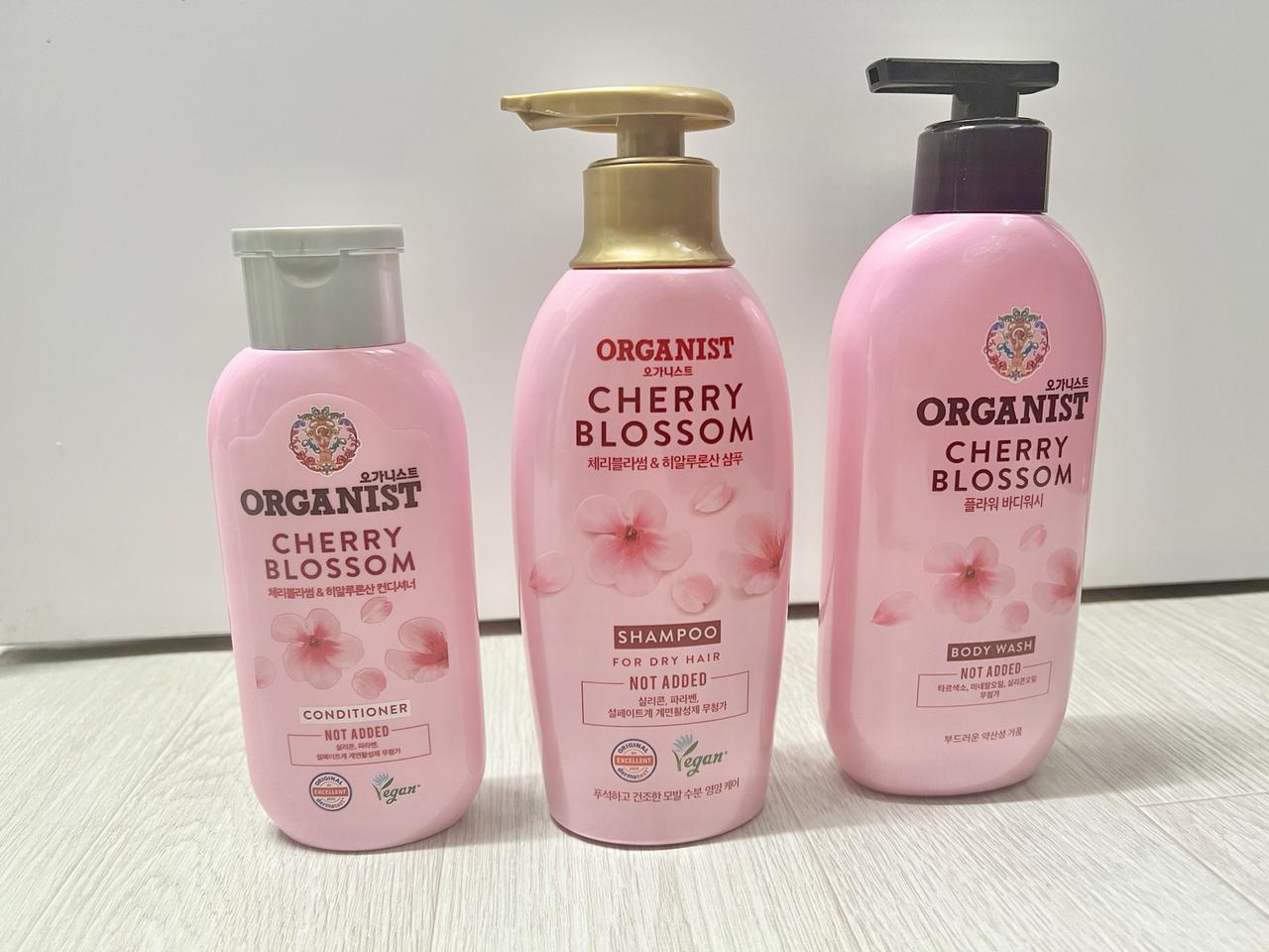 온더바디, 오가니스트, 체리블라썸, 바디워시, 샴푸, 컨디셔너