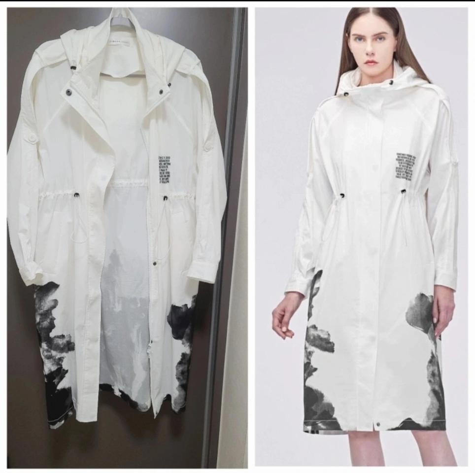 바람막이 롱코트  자켓 집업 아이보리 L사이즈