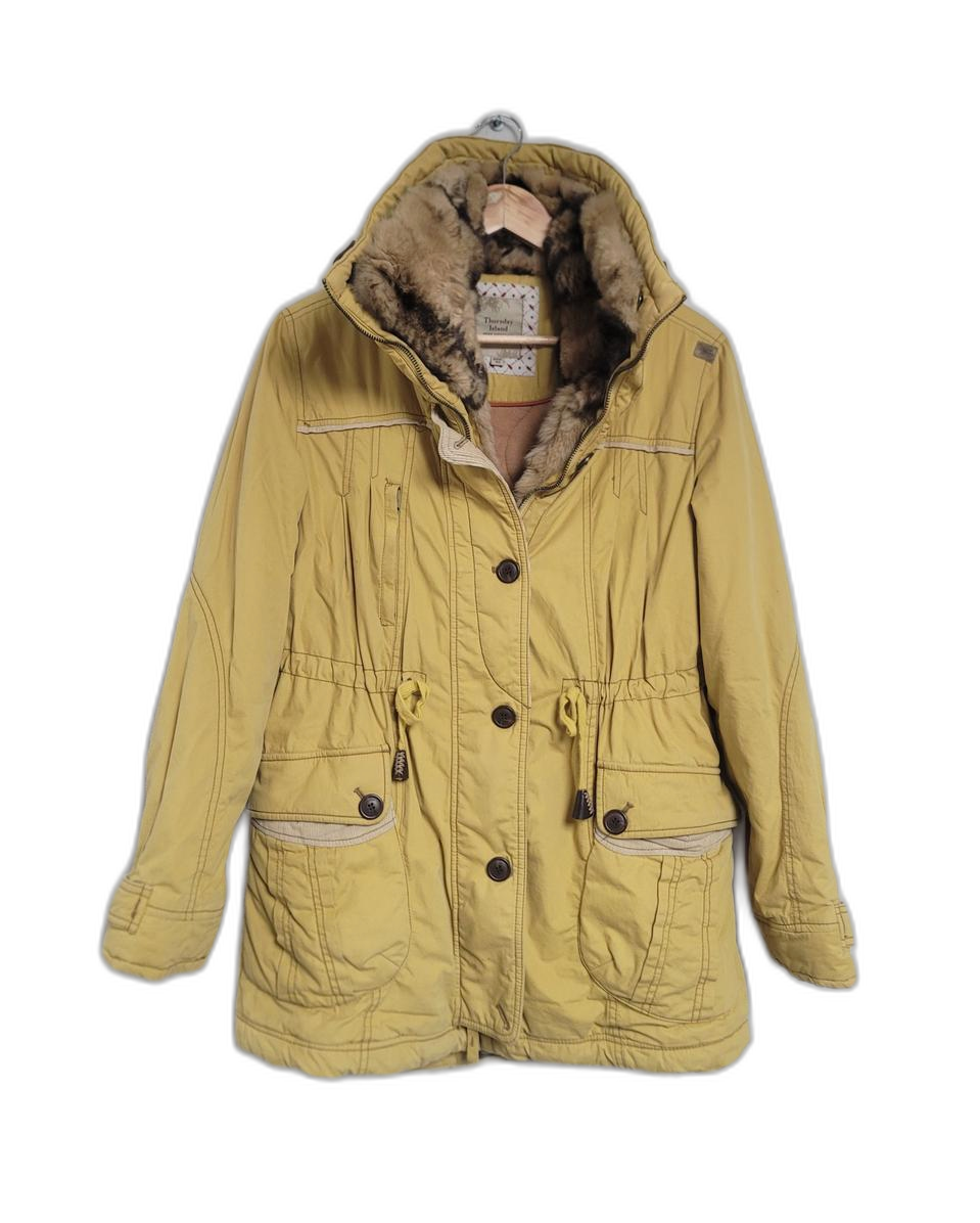 Thursday Island 옐로우 퍼 후드 코트.90