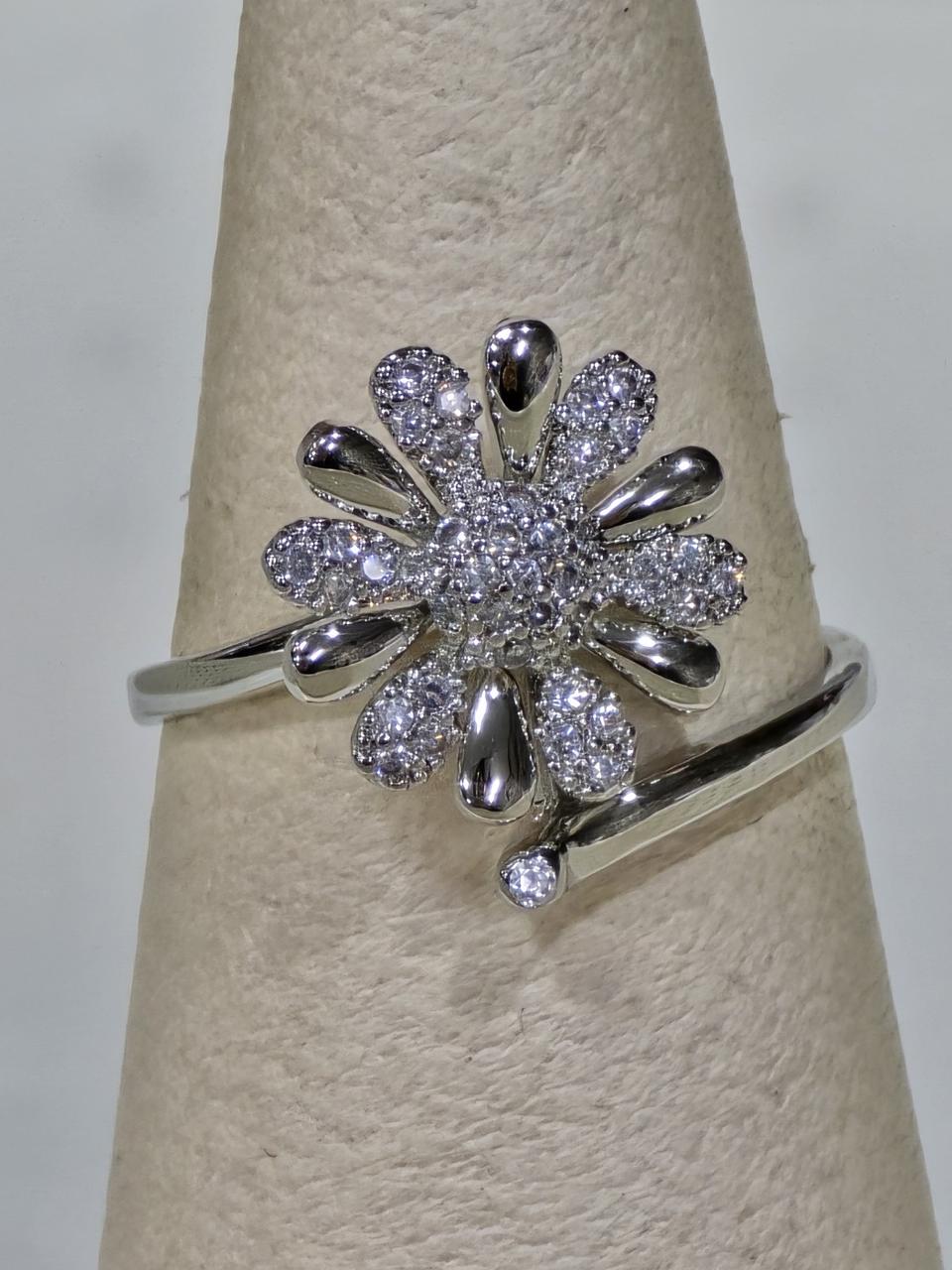 큐빅셋팅 플라워 반지