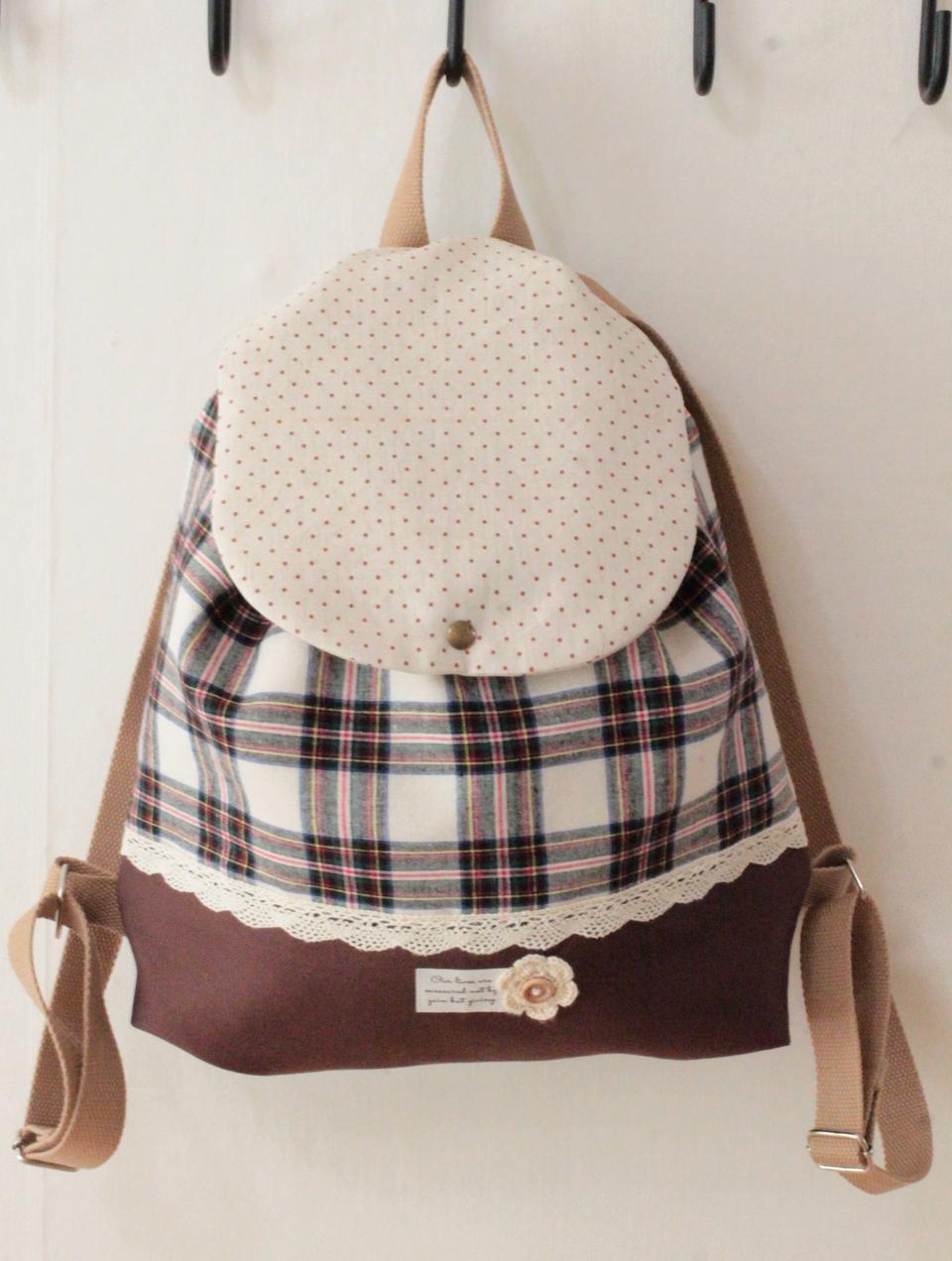 핸드메이드 모리걸 레이스 백팩 가방