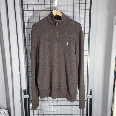 폴로 랄프로렌 반집업 코튼 긴팔 반집업 브라운 M
