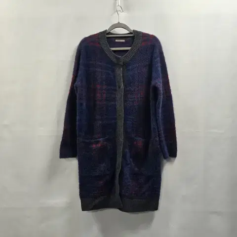 1716 ZISHEN to GO 지센 투고 체크 울혼방 롱가디건 (90)