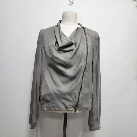 DKNY 실크100% 언발란스 지퍼 자켓