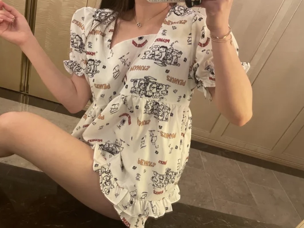 프릴 잠옷 세트 홈웨어